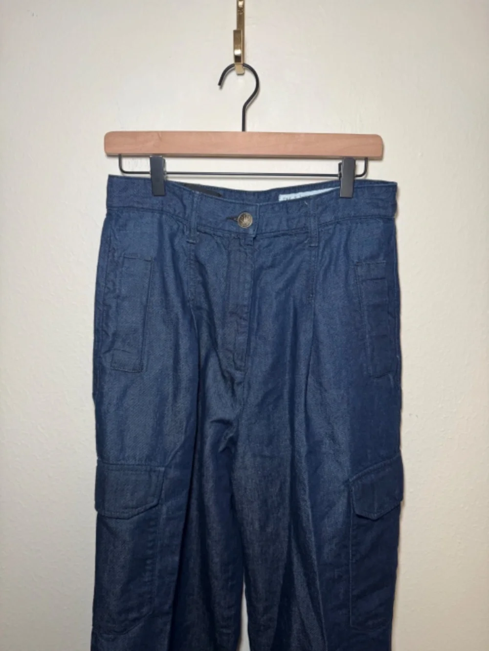 Rag & Bone Featherweight Cassidy Cargo Pants 26 High Rise Wide Leg Utility Denim